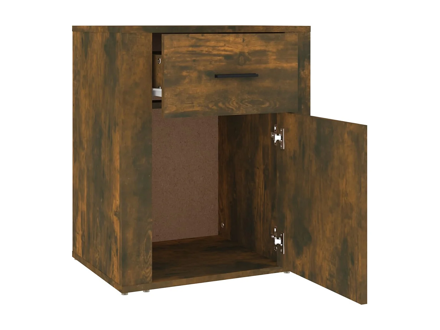 Mesita de noche | Mesilla de noche madera contrachapada roble ahumado 50x36x60 cm