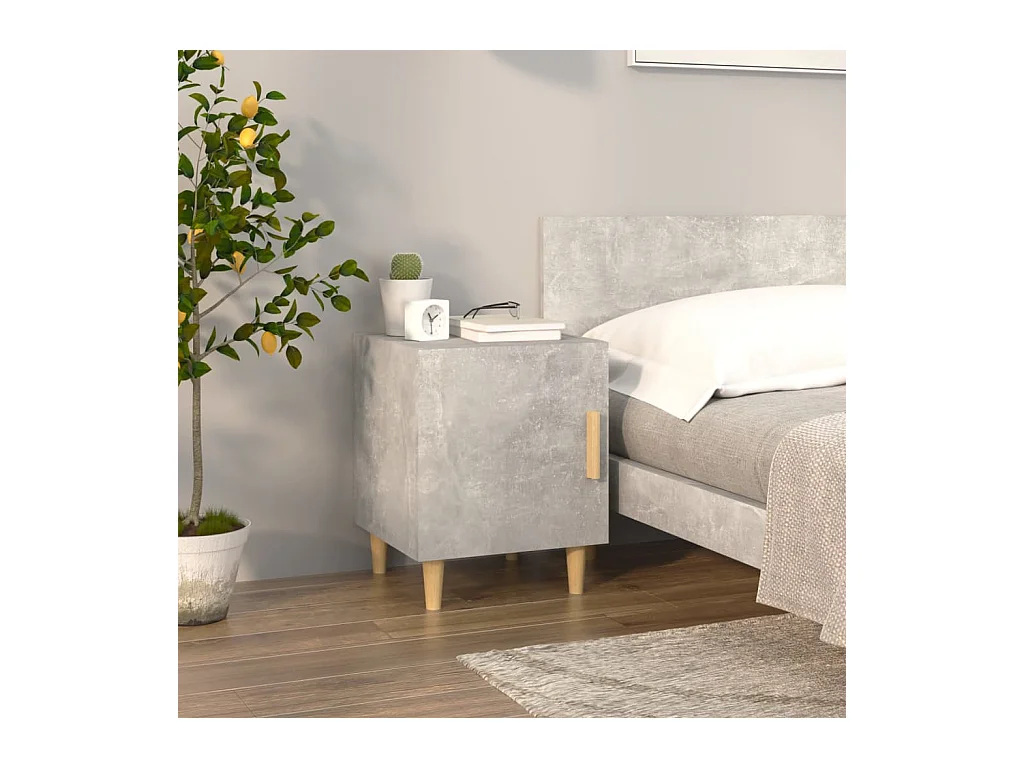 Table de chevet-Petite Table d'appoint-Table de nuit Gris béton Bois d'ingénierie