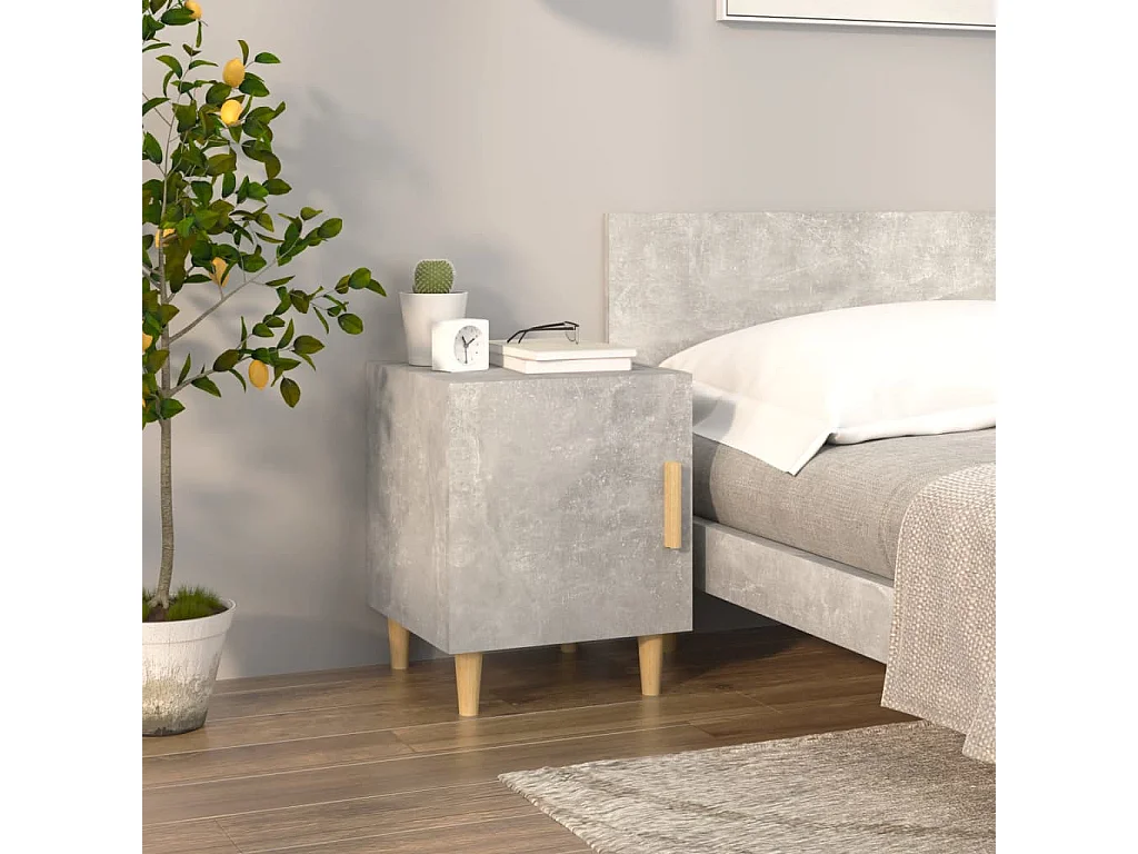 Mesita de noche | Mesilla de noche madera contrachapada gris hormigón