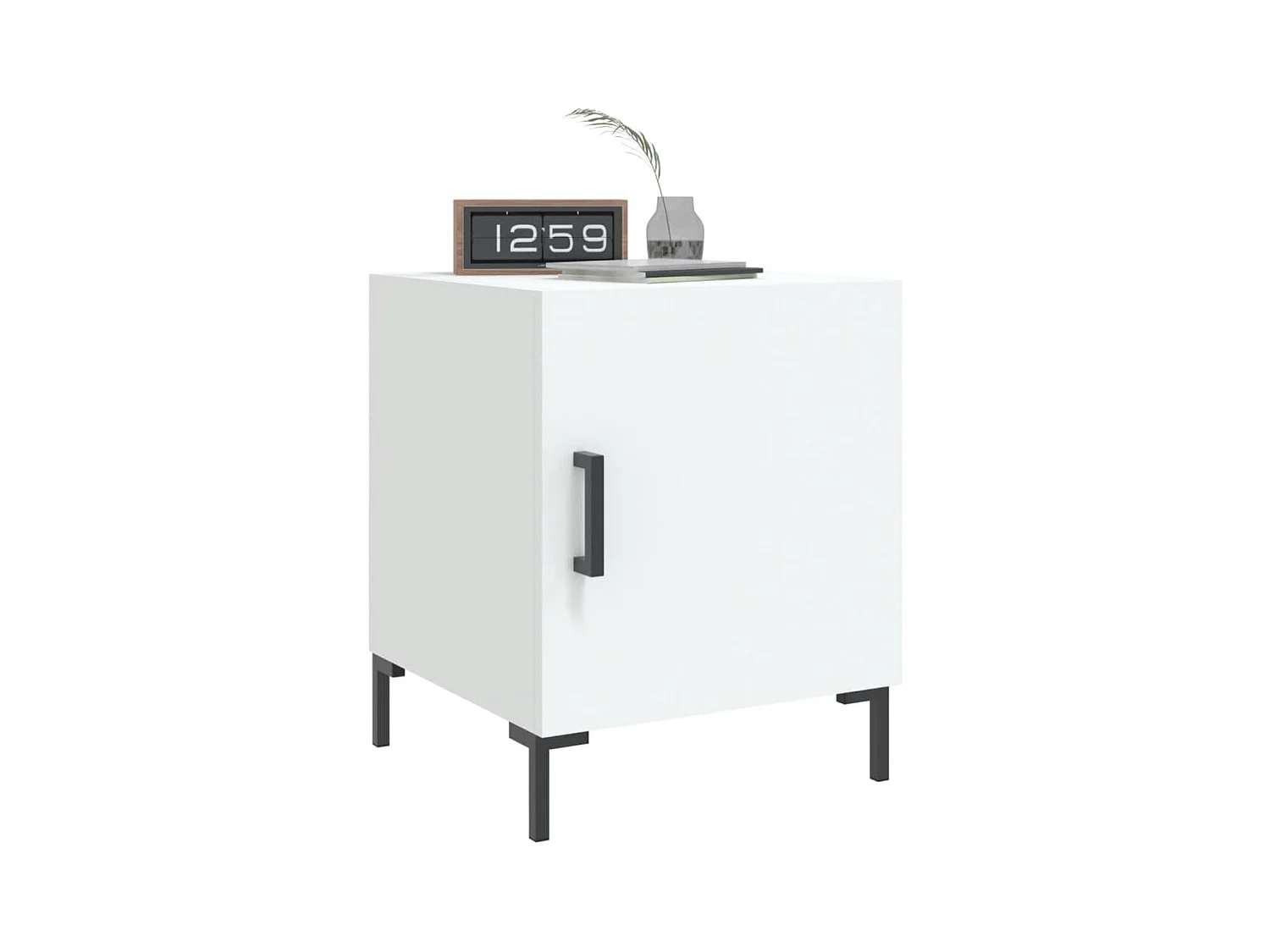 Mesitas de noche | Mesilla de noche 2 uds madera de ingeniería blanco 40x40x50 cm