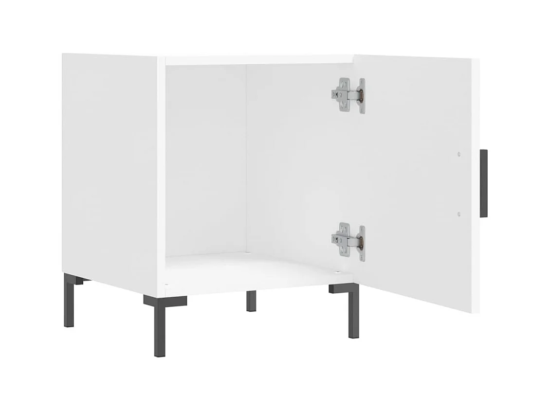 Mesitas de noche | Mesilla de noche 2 uds madera de ingeniería blanco 40x40x50 cm