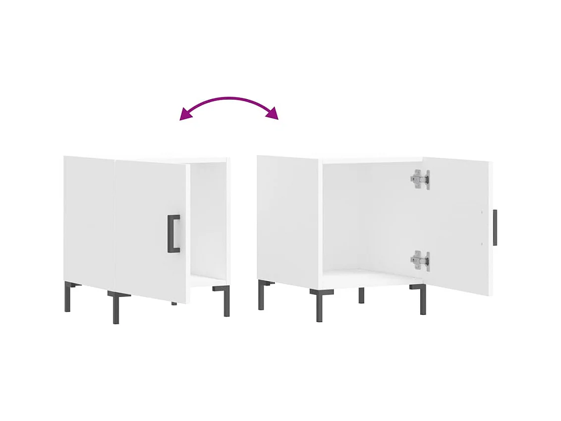 Mesitas de noche | Mesilla de noche 2 uds madera de ingeniería blanco 40x40x50 cm