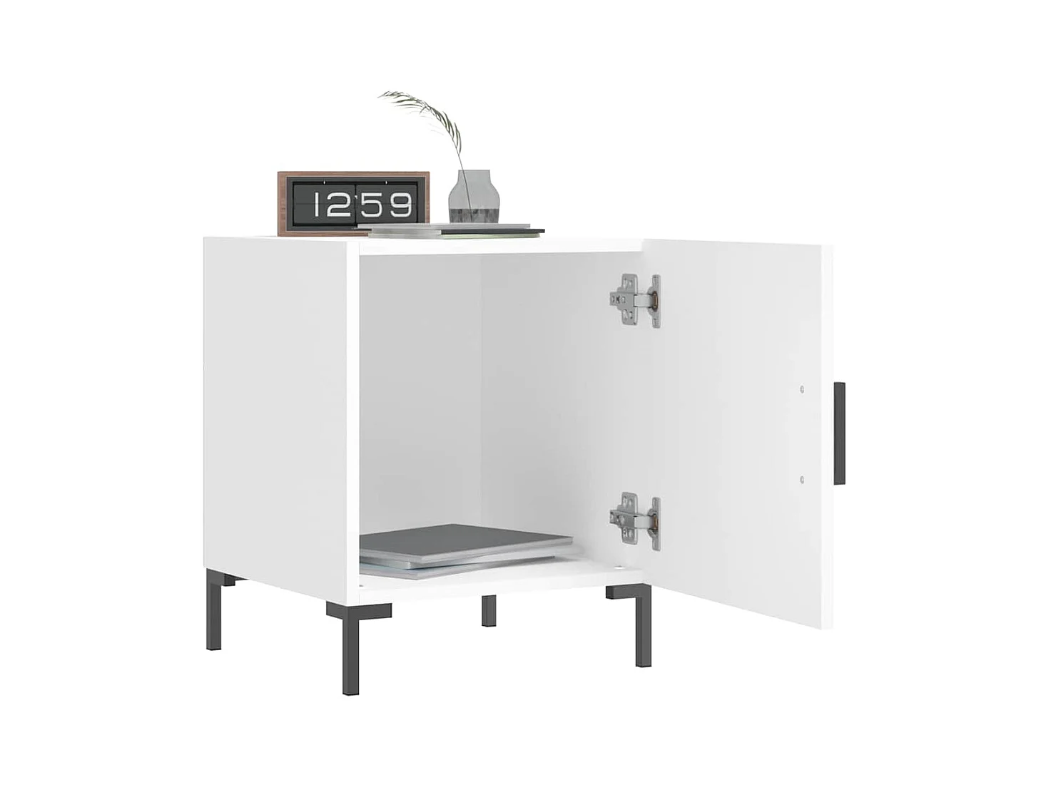 Mesitas de noche | Mesilla de noche 2 uds madera de ingeniería blanco 40x40x50 cm