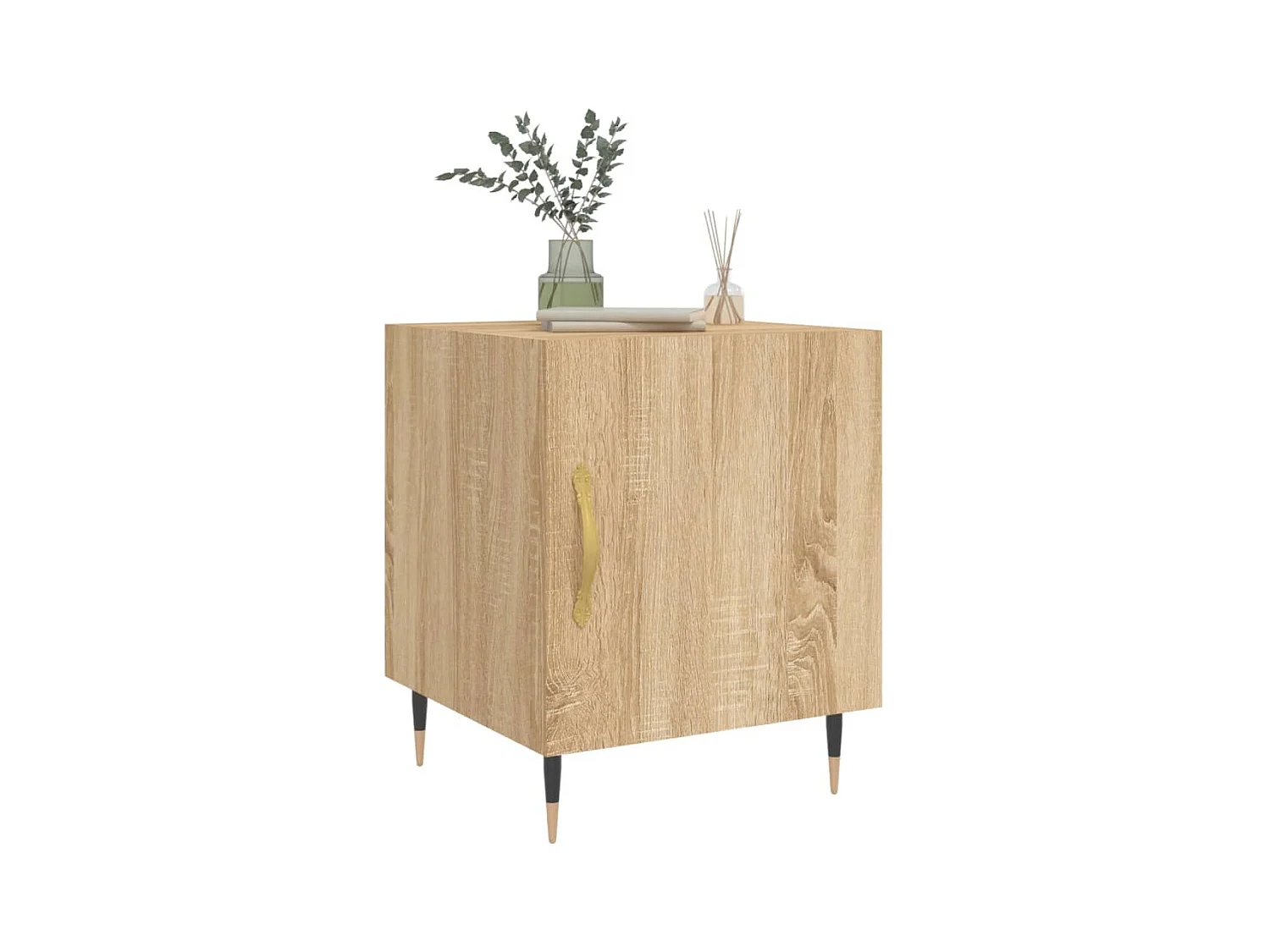 Mesitas de noche | Mesilla de noche 2 uds madera ingeniería roble Sonoma 40x40x50 cm