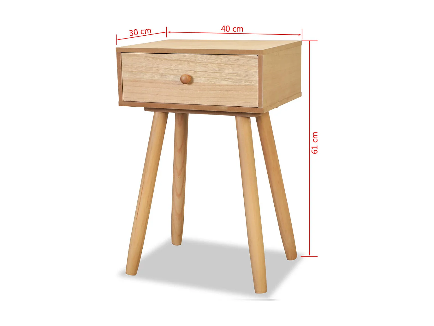 Mesitas de noche | Mesilla de noche 2 uds madera maciza de pino marrón 40x30x61cm