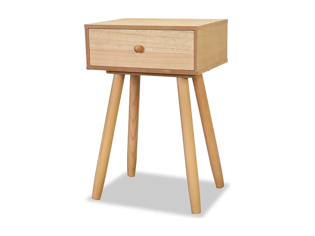 Nachttisch 2er Set-Beistelltisch-Nachttischkommode Massivholz Kiefer 40x30x61 cm Braun SHL61231