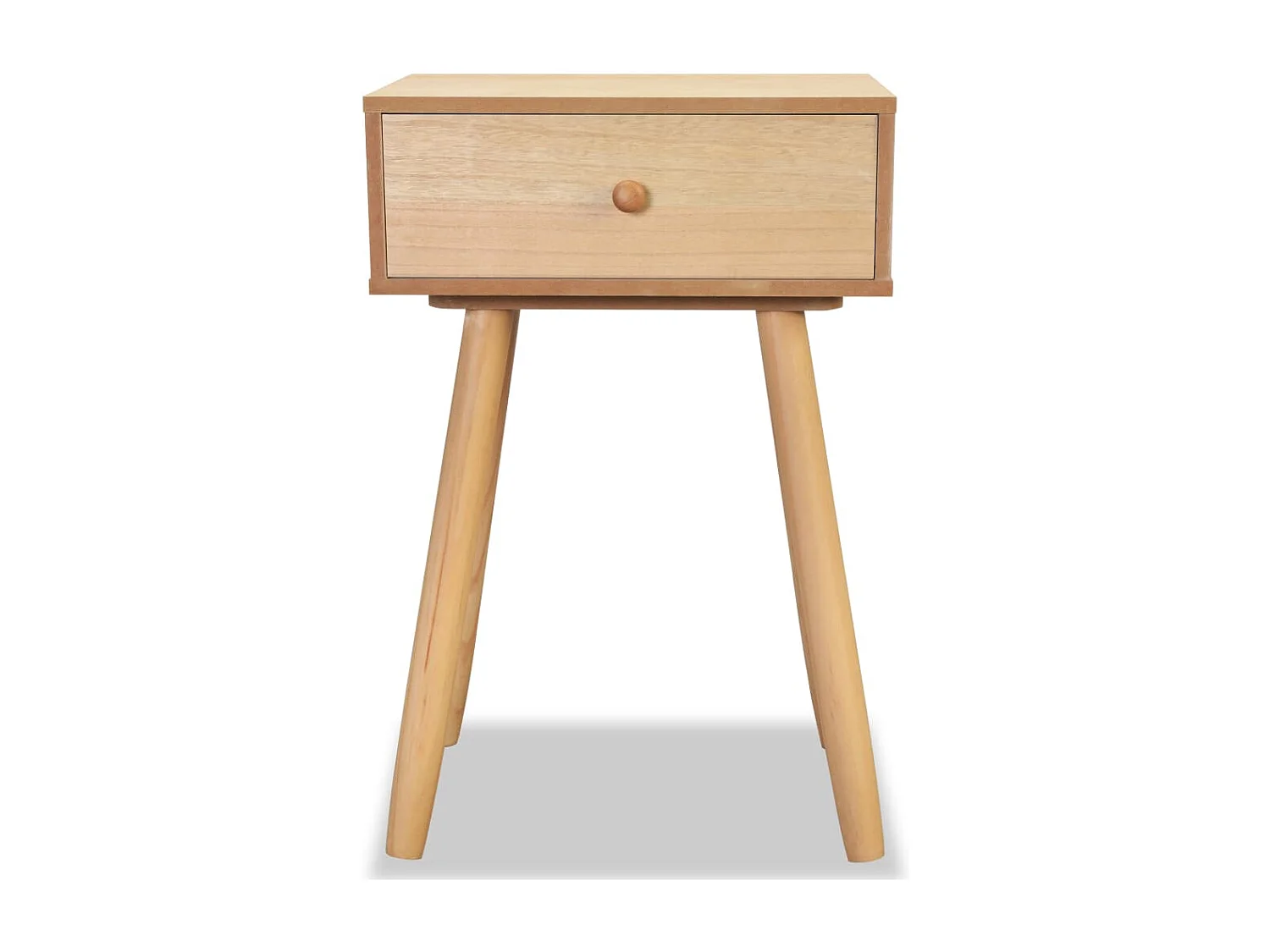 Nachttisch 2er Set-Beistelltisch-Nachttischkommode Massivholz Kiefer 40x30x61 cm Braun SHL61231