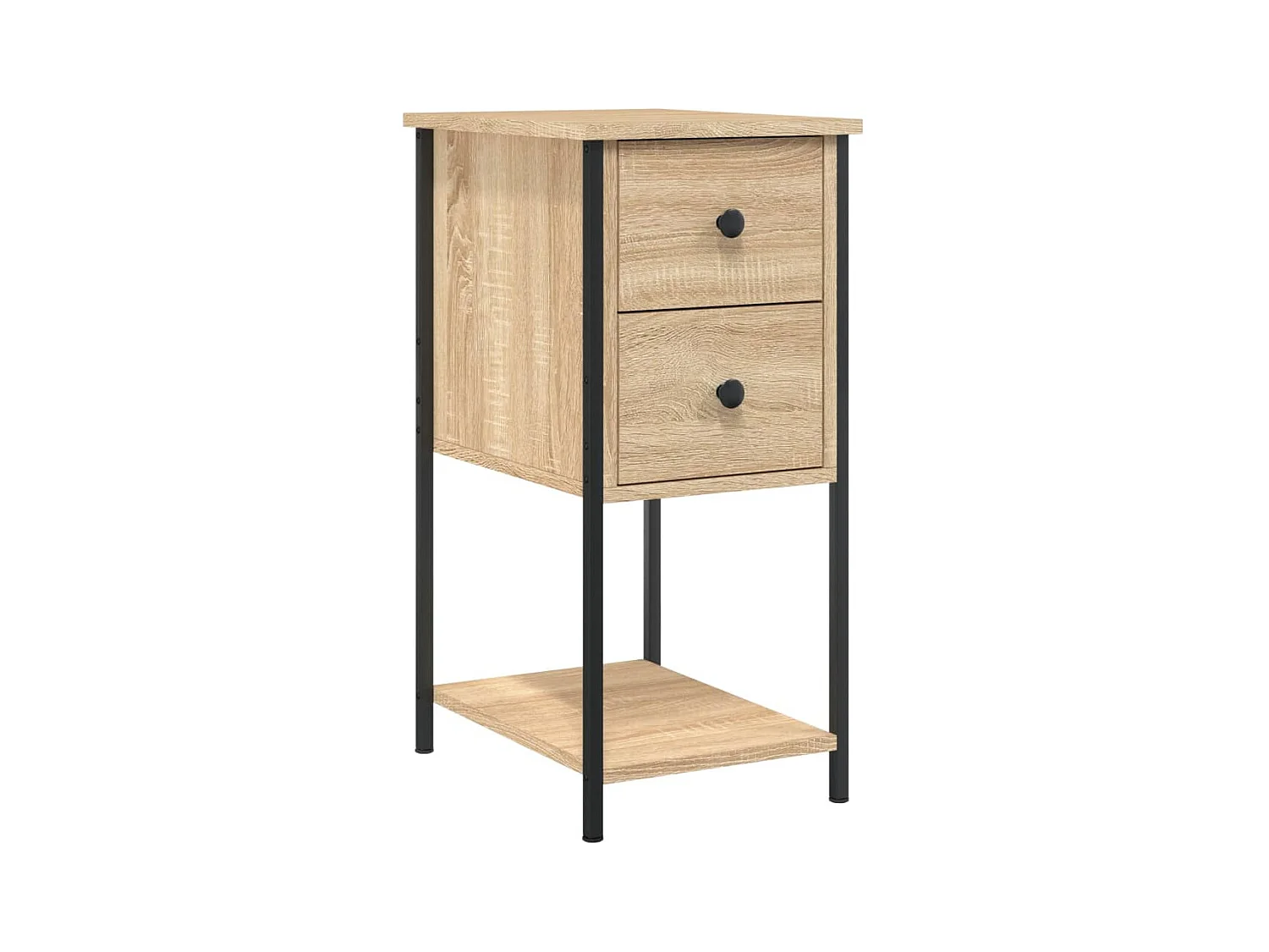 Mesitas de noche | Mesilla de noche 2 uds madera ingeniería roble Sonoma 32x42x70 cm