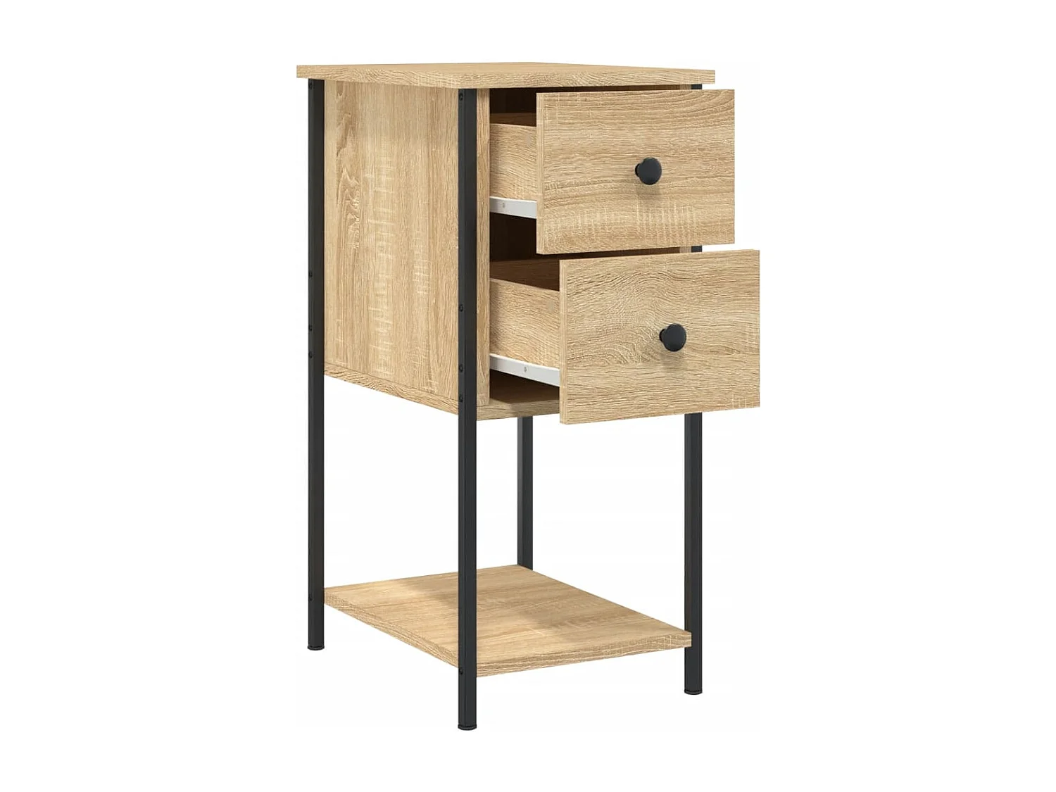 Nachttisch 2er Set-Beistelltisch-Nachttischkommode Sonoma-Eiche 32x42x70 cm Holzwerkstoff SHL84737