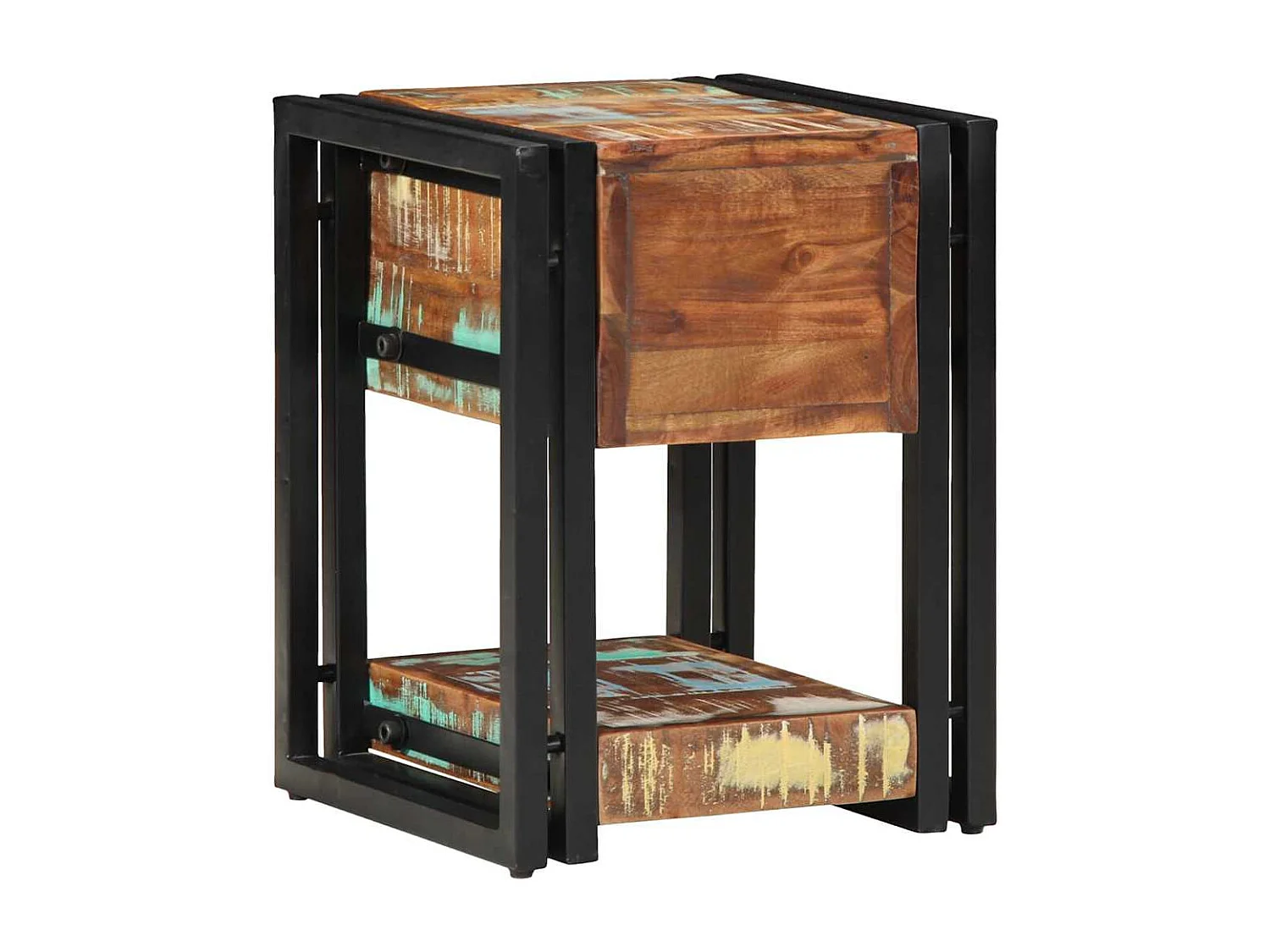 Mesita de Noche | Armario de Noche 2 uds con cajón Multicolor 30x30x40 cm