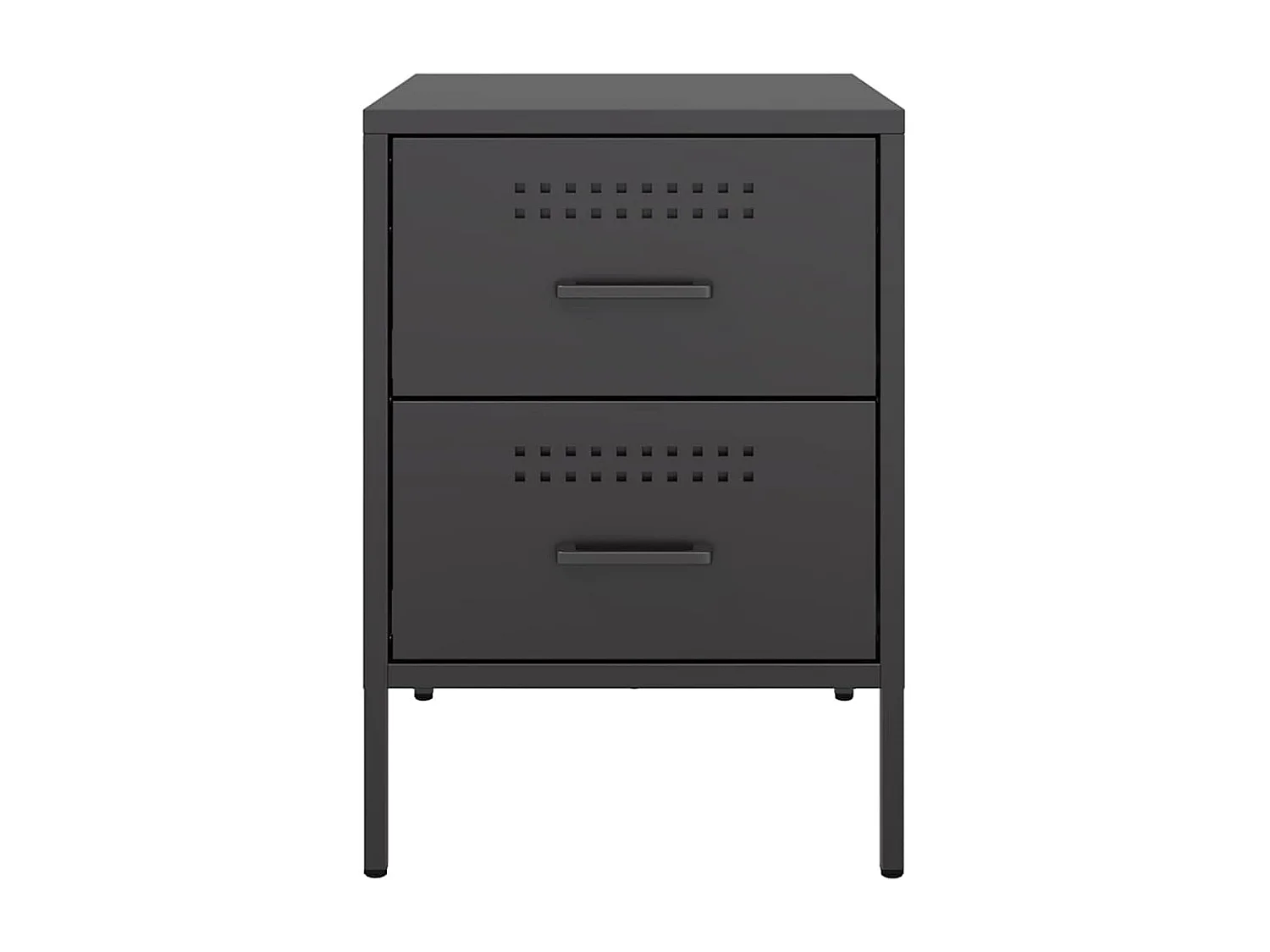 Nachttisch-Beistelltisch-Nachtschrank Schwarz 36x39x50,5 cm Stahl SHL42524