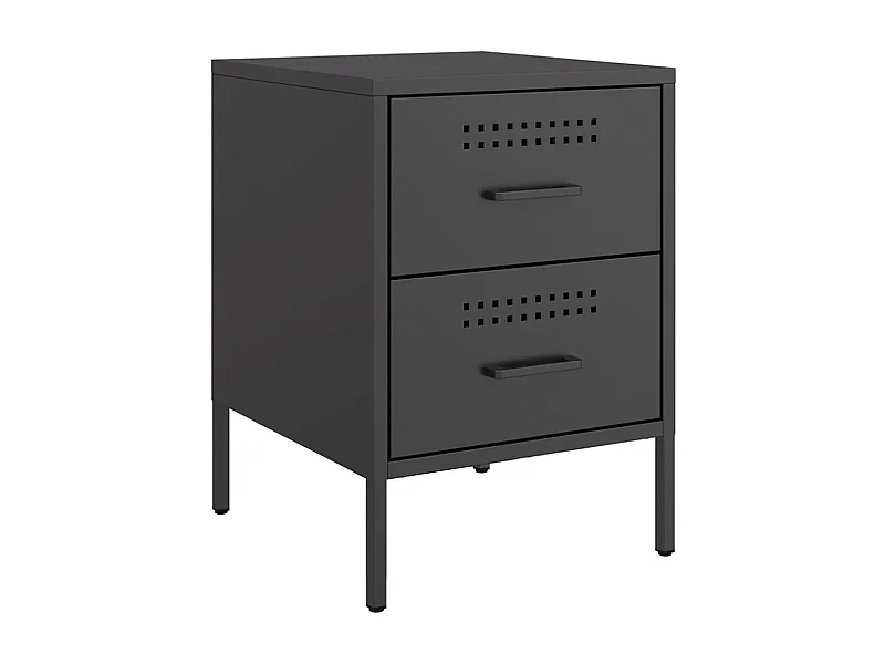 Nachttisch-Beistelltisch-Nachtschrank Schwarz 36x39x50,5 cm Stahl SHL42524