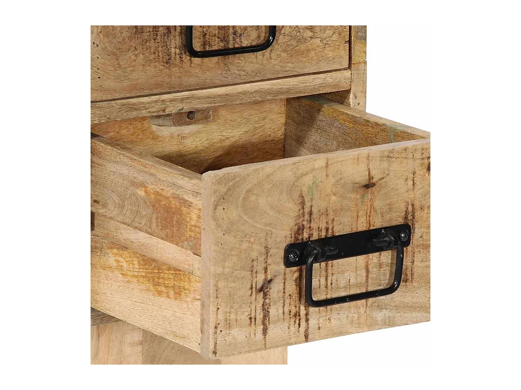 Mesita de noche | Mesilla de noche madera maciza de mango 60x32x80 cm