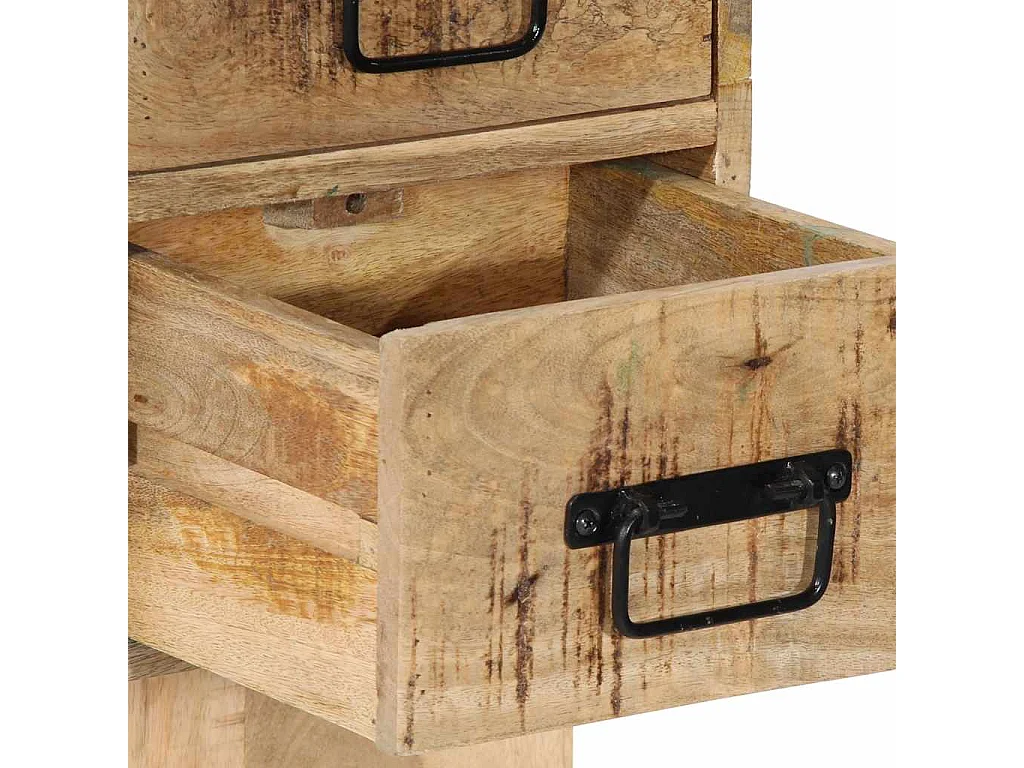 Nachttisch-Beistelltisch 60x32x80 cm Raues Mango-Massivholz SHL51452