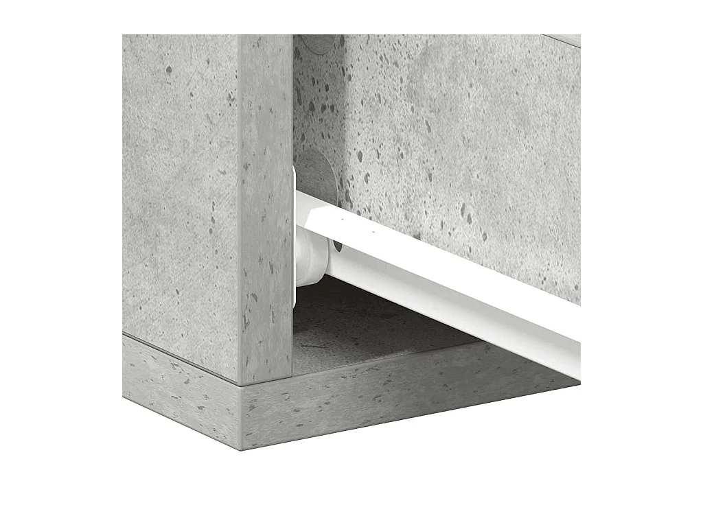 Mesita de noche | Mesilla de noche flotante contrachapada gris hormigón 40x30x15cm