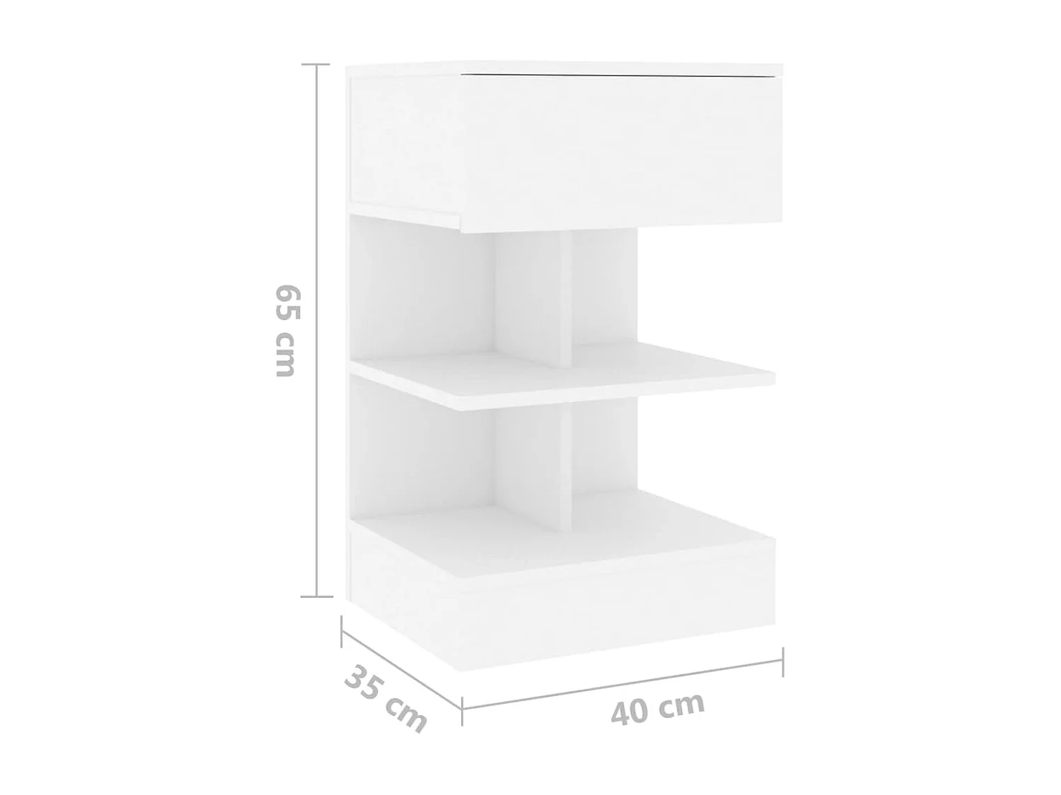 Mesitas de noche | Mesilla de noche 2 uds madera contrachapada blanco 40x35x65 cm