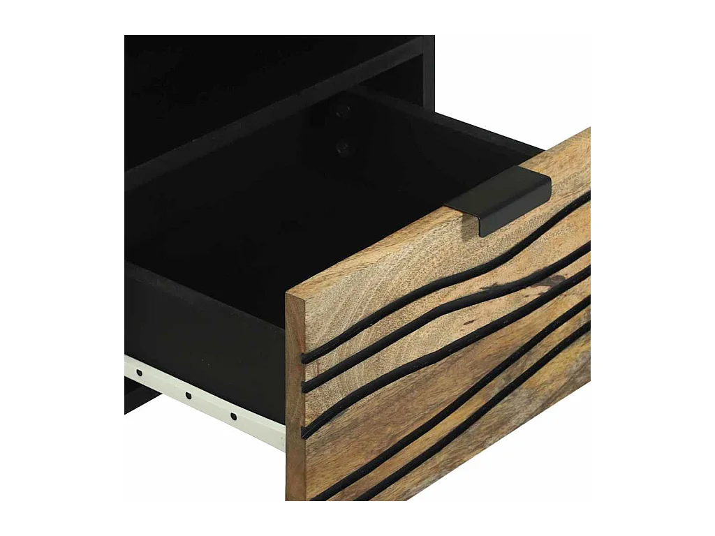 Mesita de Noche | Armario de Noche Marrón 40x33x46 cm madera maciza de mango