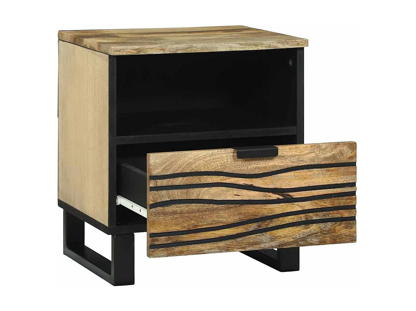 Table de chevet-Table d'appoint avec tiroir Marron 40x33x46 cm