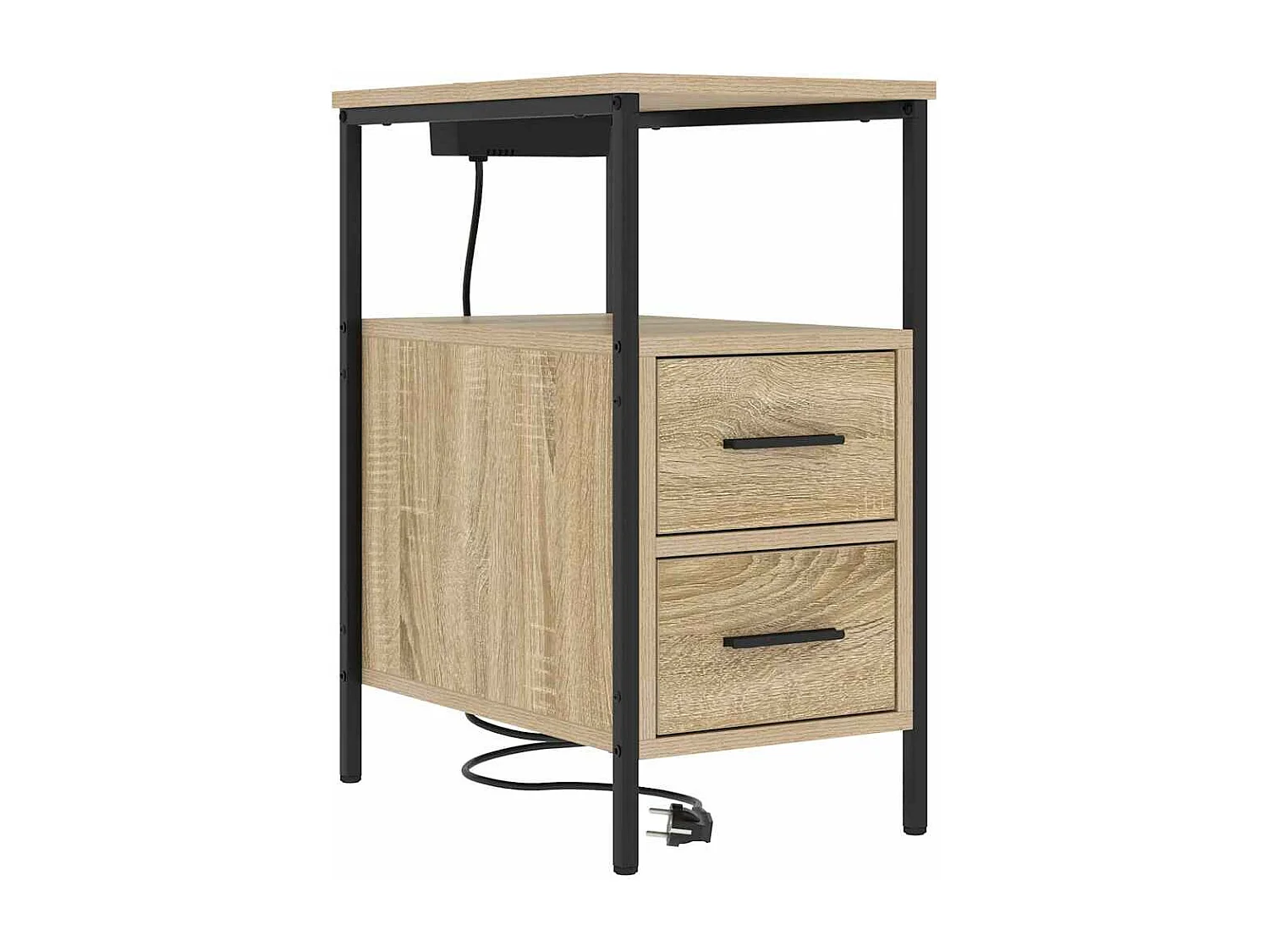 Nachttisch 2er Set-Beistelltisch Sonoma-Eiche 30 x 48 x 61 cm Holzwerkstoff SHL93307