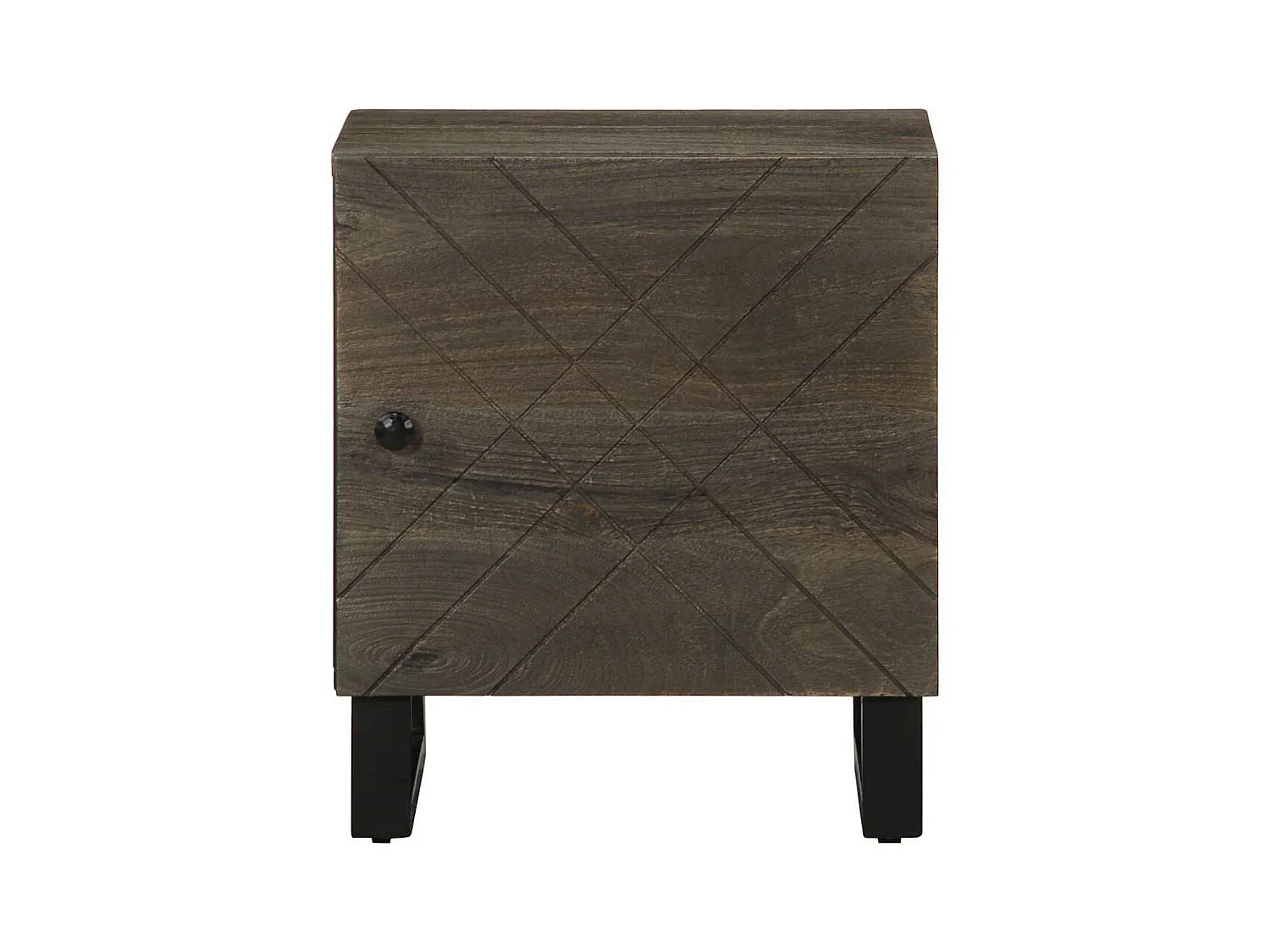 Mesita de noche | Mesilla de noche de madera maciza de mango negra 40x33x46 cm