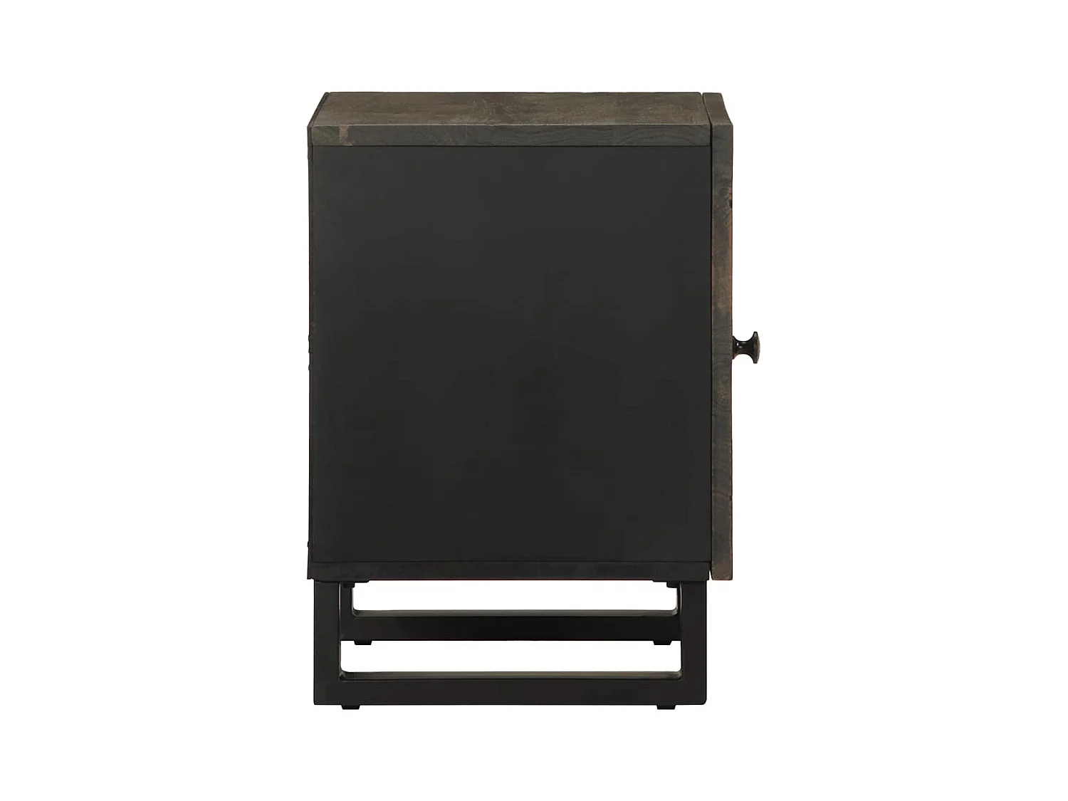 Mesita de noche | Mesilla de noche de madera maciza de mango negra 40x33x46 cm