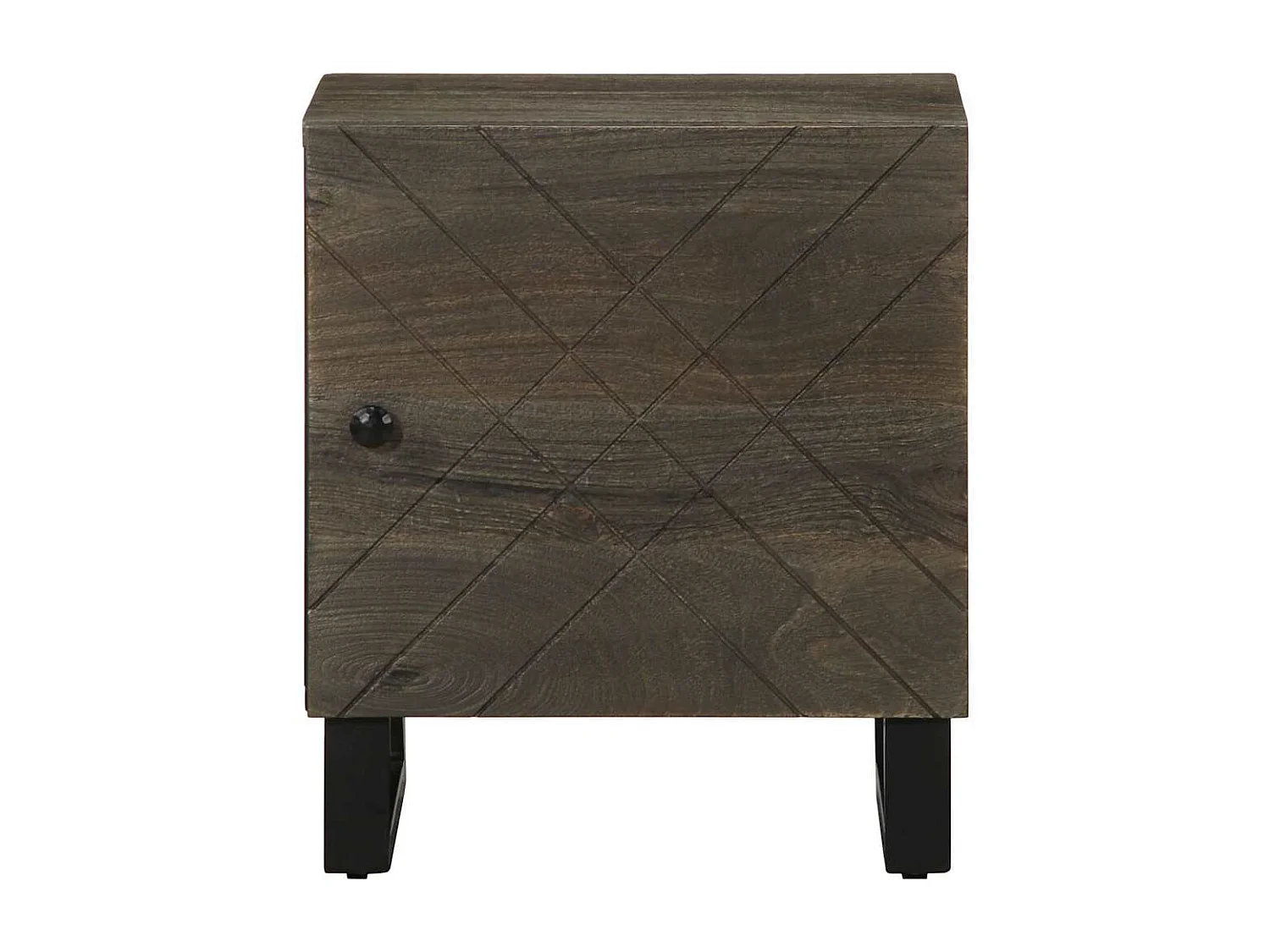 Nachttisch-Beistelltisch Schwarz 40x33x46 cm Massivholz Mango SHL14235