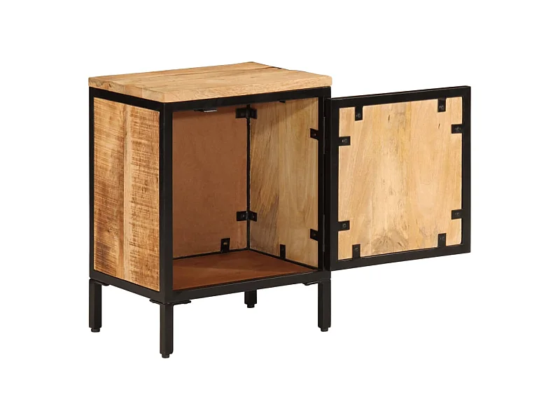 Table de chevet-Table d'appoint 40x30x52,5 cm bois de manguier massif brut