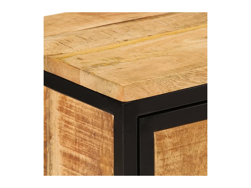 Table de chevet-Table d'appoint 40x30x52,5 cm bois de manguier massif brut