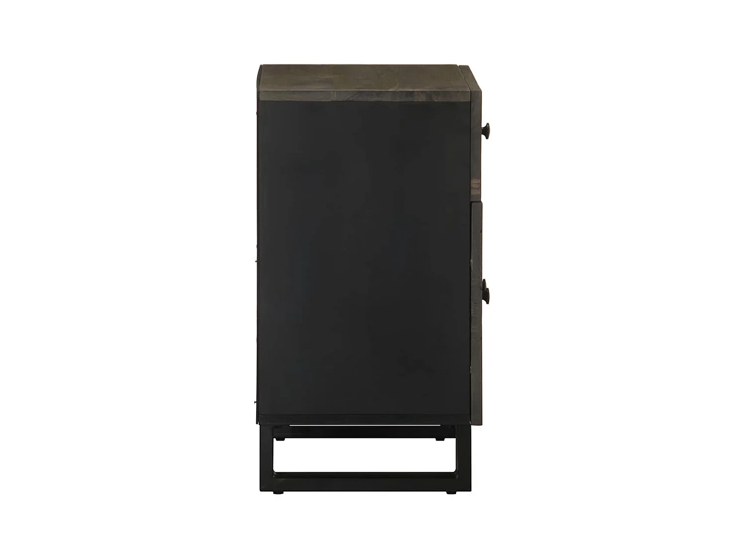 Mesita de noche | Mesilla de noche madera maciza de mango negra 50x33x60 cm