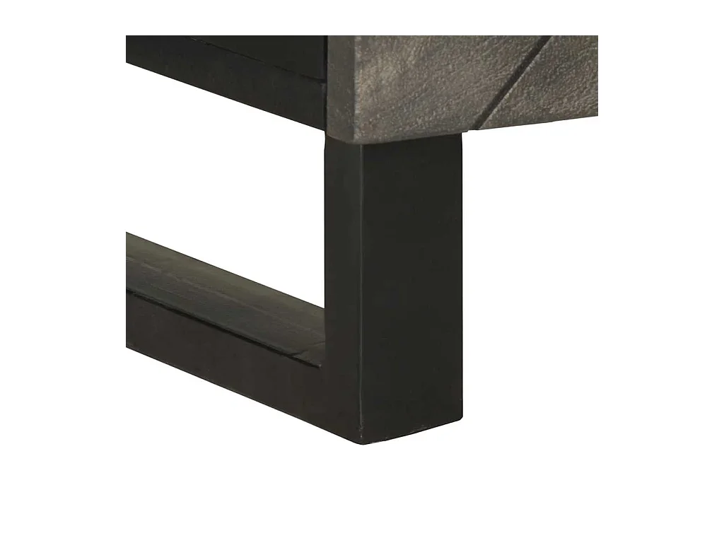 Mesita de noche | Mesilla de noche madera maciza de mango negra 50x33x60 cm