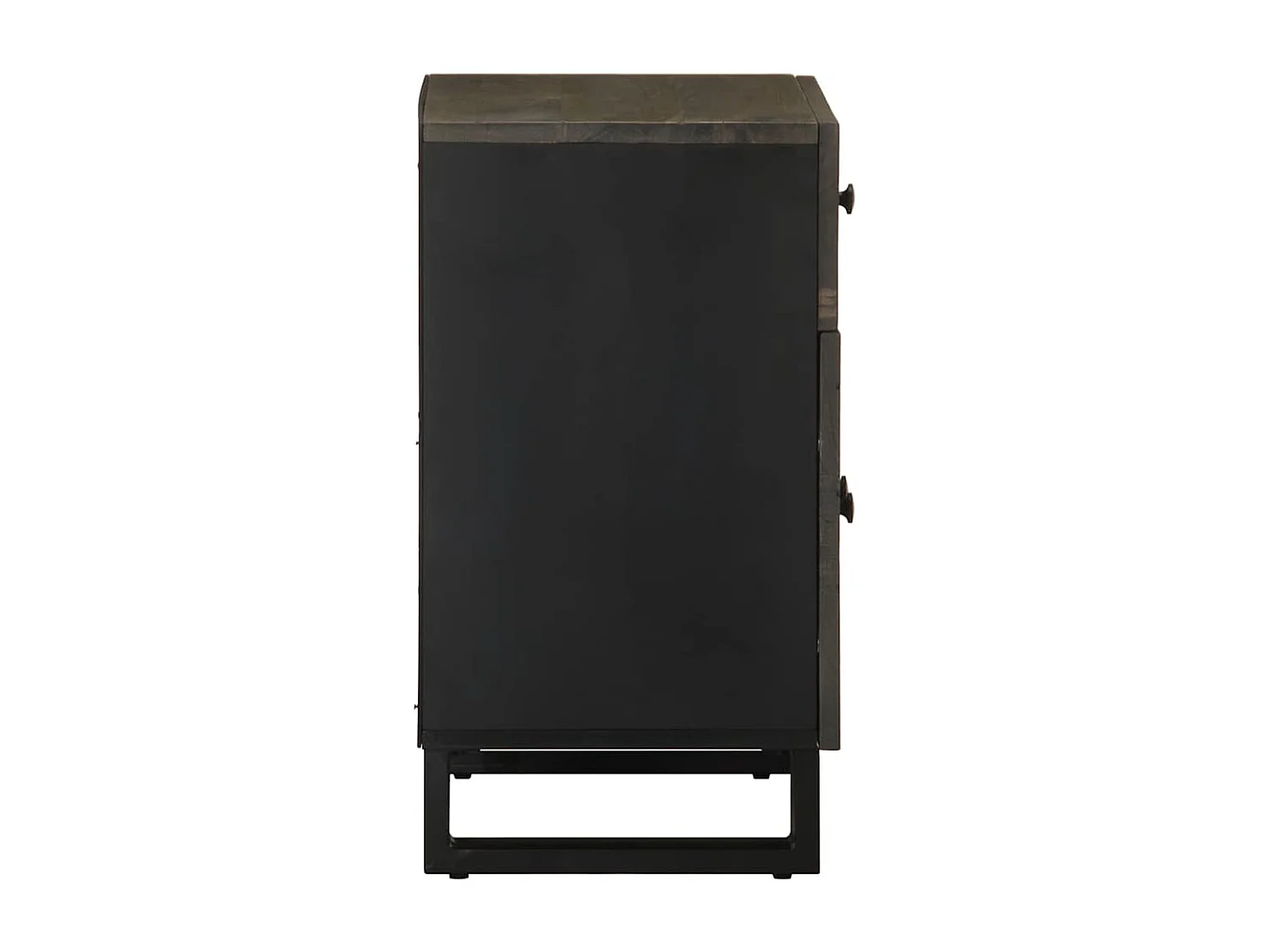 Nachttisch-Beistelltisch Schwarz 50x33x60 cm Massivholz Mango SHL96513