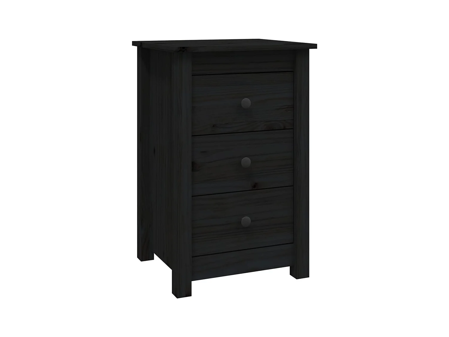 Mesitas de noche | Mesilla de noche 2 uds madera maciza de pino negro 40x35x61,5cm