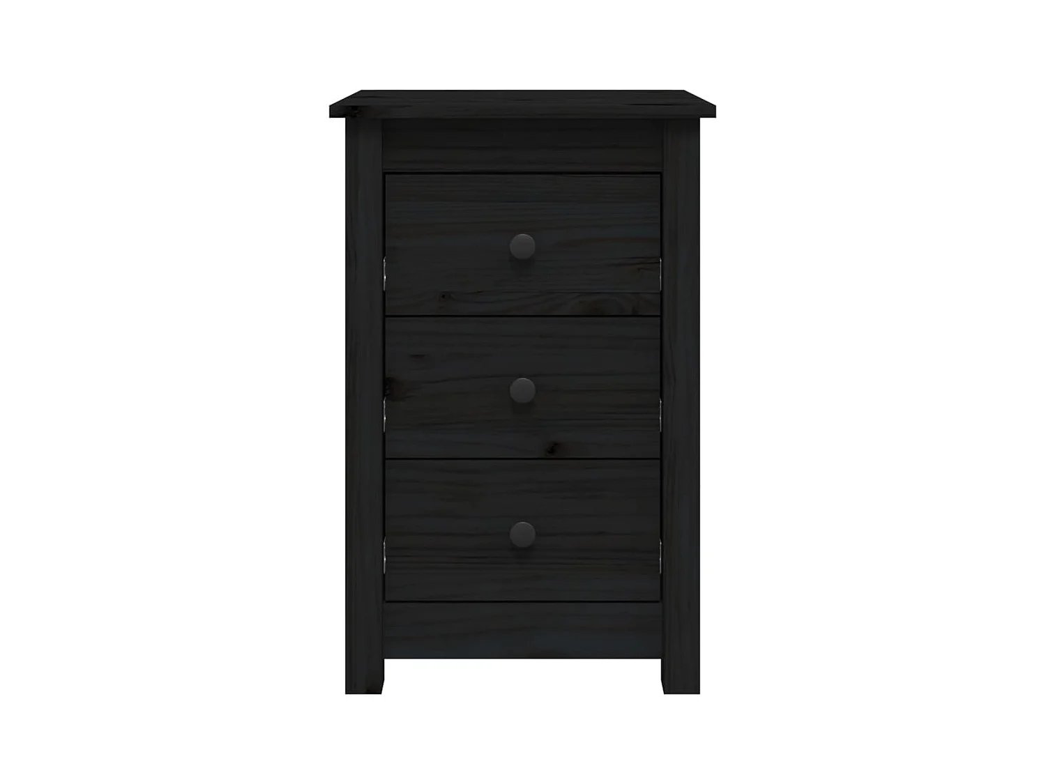 Mesitas de noche | Mesilla de noche 2 uds madera maciza de pino negro 40x35x61,5cm