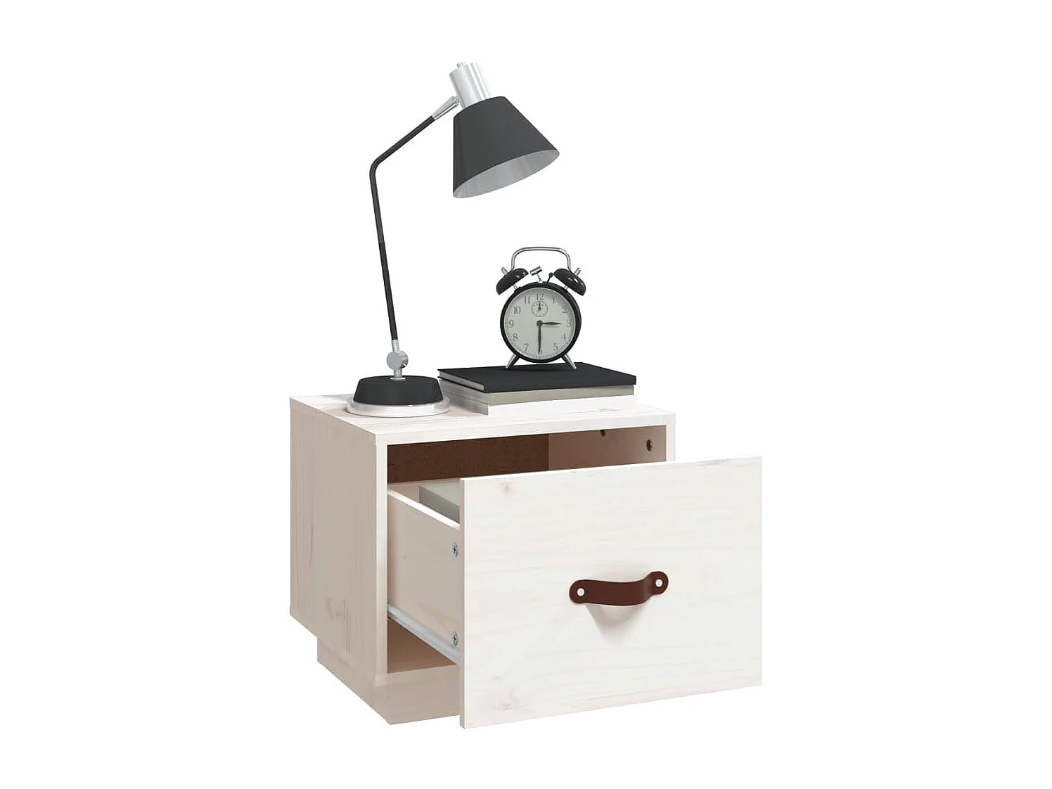 Nachttisch-Beistelltisch Weiß 40x34x35 cm Massivholz Kiefer SHL55891