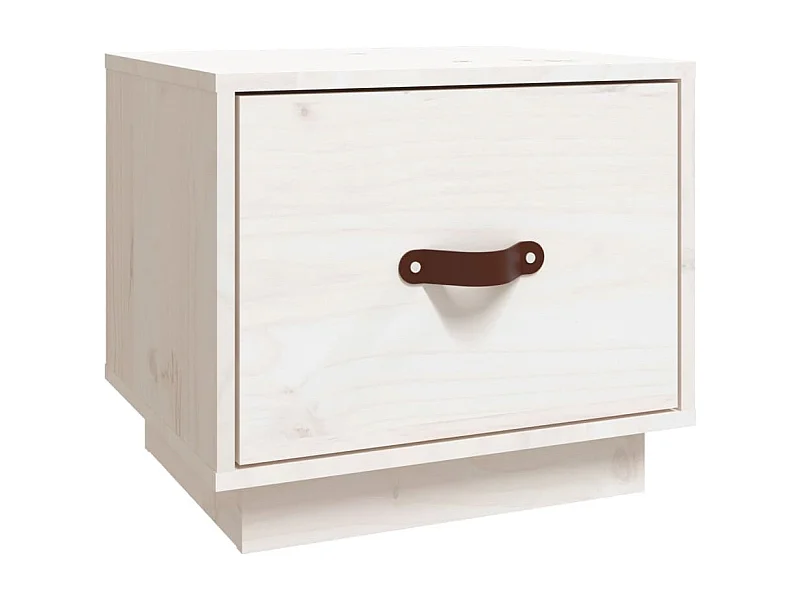 Table de chevet-Table d'appoint-Table de nuit Blanc 40x34x35 cm Bois de pin solide