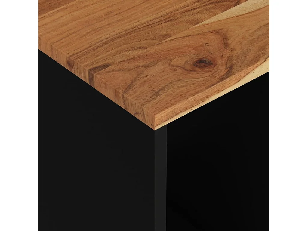Mesita de Noche | Mesa auxiliar madera maciza acacia y contrachapada 40x31x46 cm
