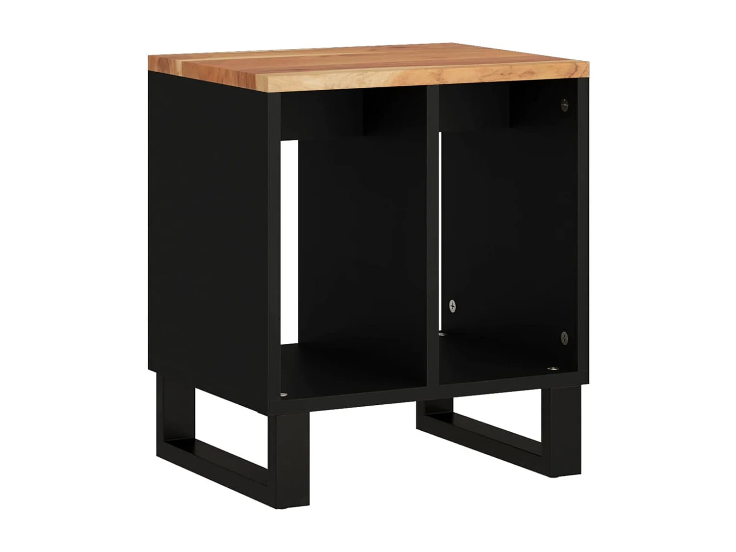 Mesita de Noche | Mesa auxiliar madera maciza acacia y contrachapada 40x31x46 cm