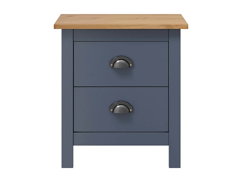 Mesita de noche | Mesilla de noche Hill madera maciza de pino gris 46x35x49,5 cm