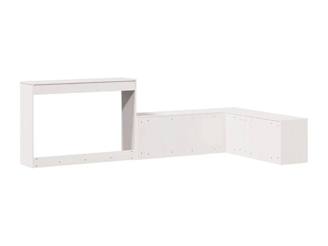 Nachttisch-Beistelltisch mit Schreibtisch Weiß 232x112x75 cm Massivholz SHL50271