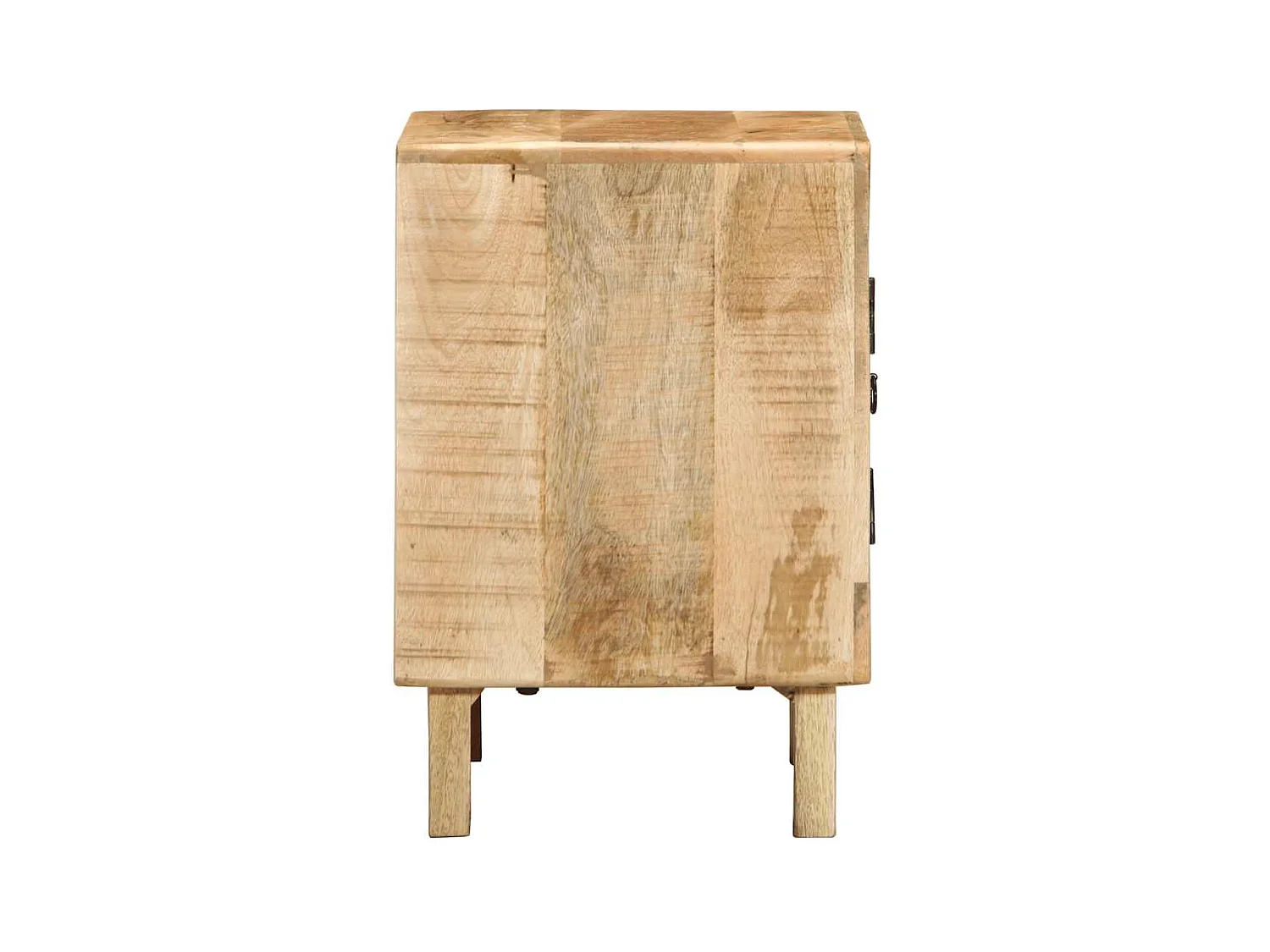 Mesita de noche | Mesilla de noche de madera maciza de mango rugosa 40x32x46 cm