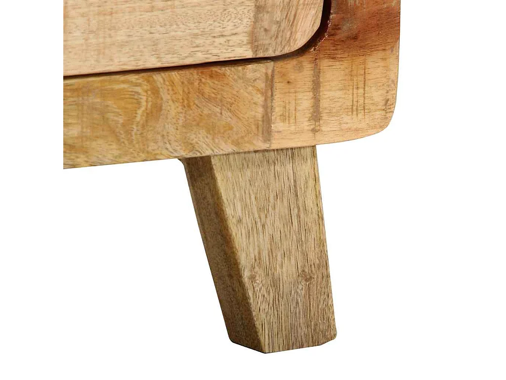 Mesita de noche | Mesilla de noche de madera maciza de mango rugosa 40x32x46 cm