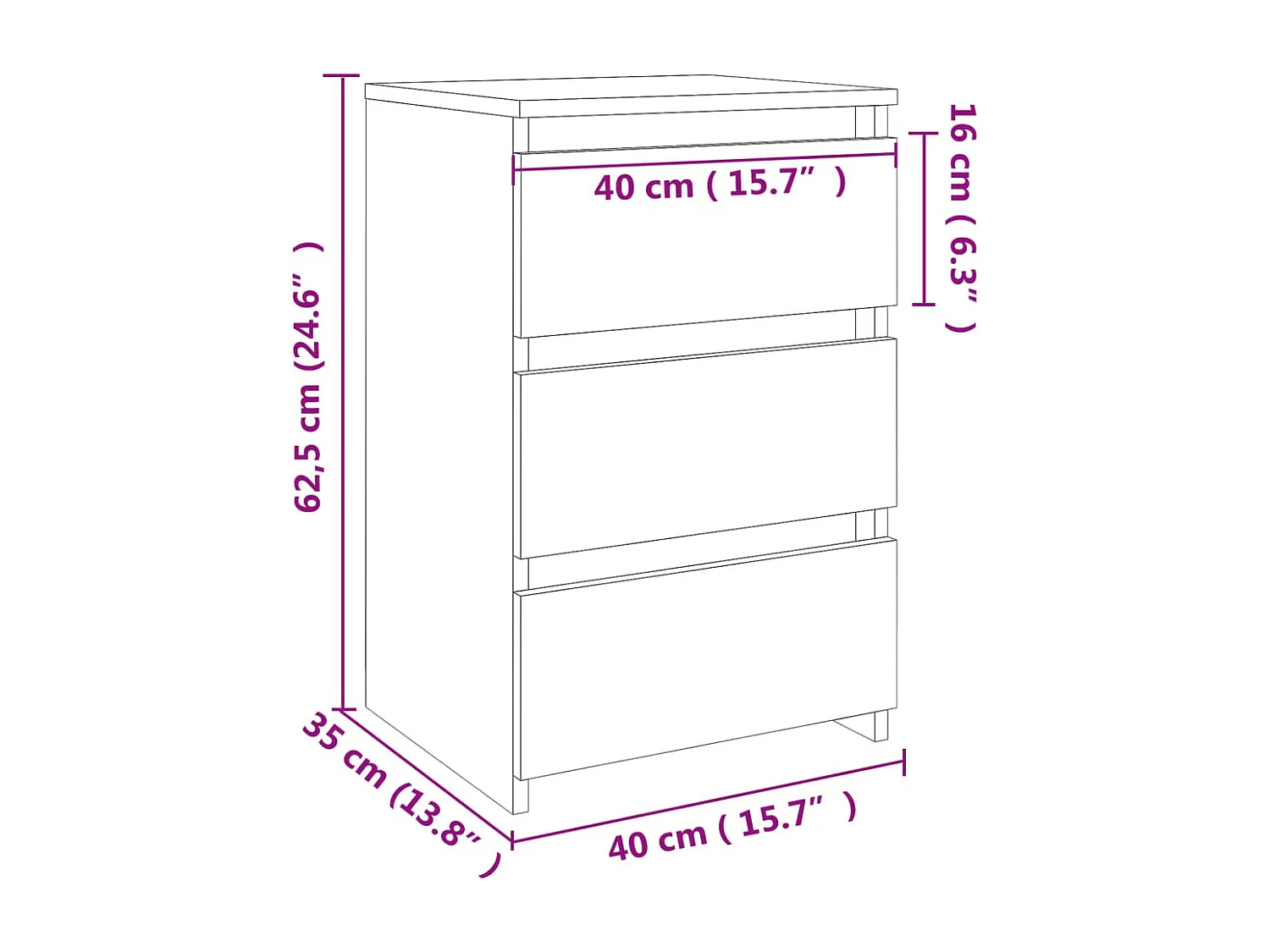Nachttisch-Beistelltisch Sonoma-Eiche 40x35x62,5 cm Holzwerkstoff SHL96091
