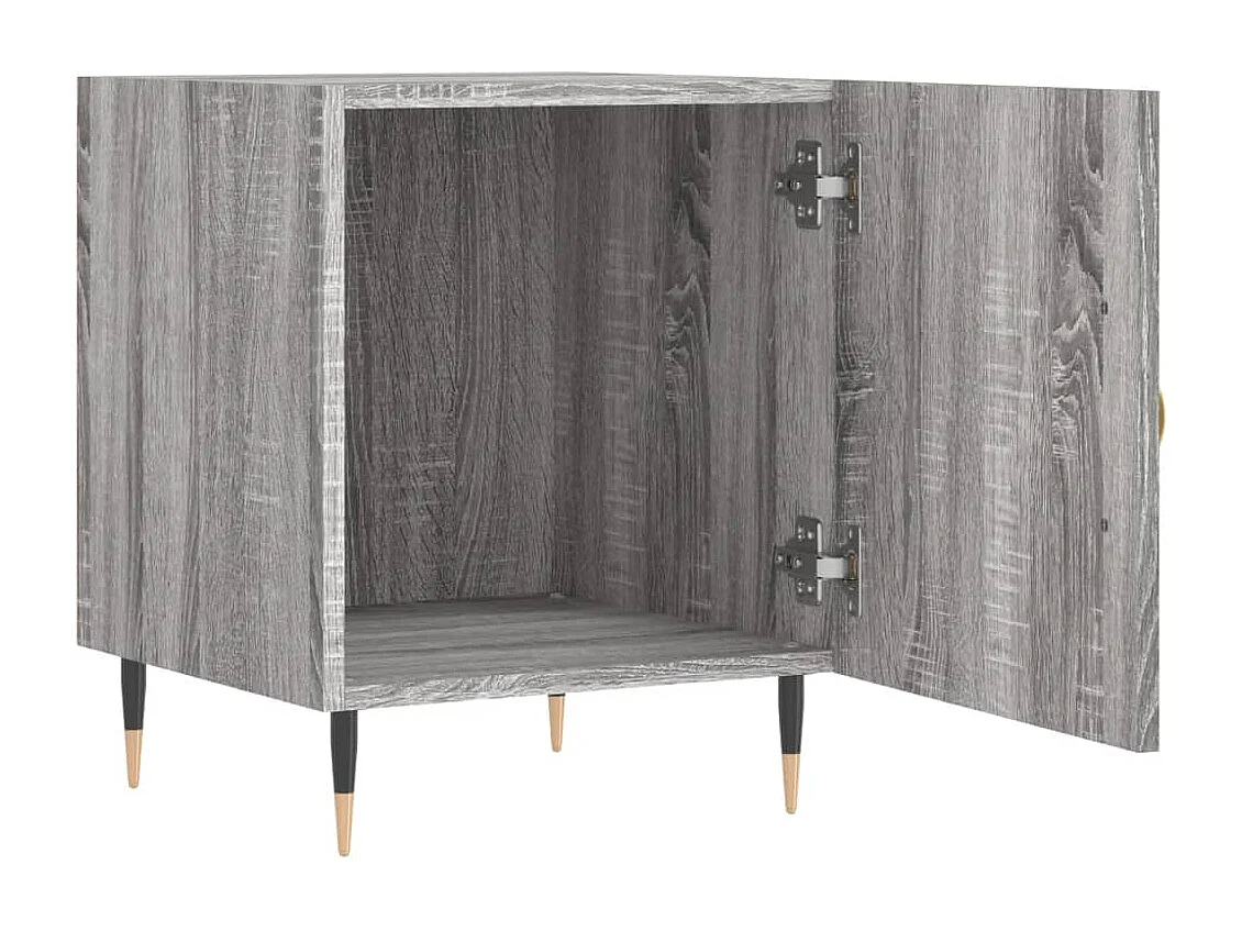 Nachttisch 2er Set-Beistelltisch-Nachttischkommode Grau Sonoma 40x40x50 cm Holzwerkstoff SHL16219