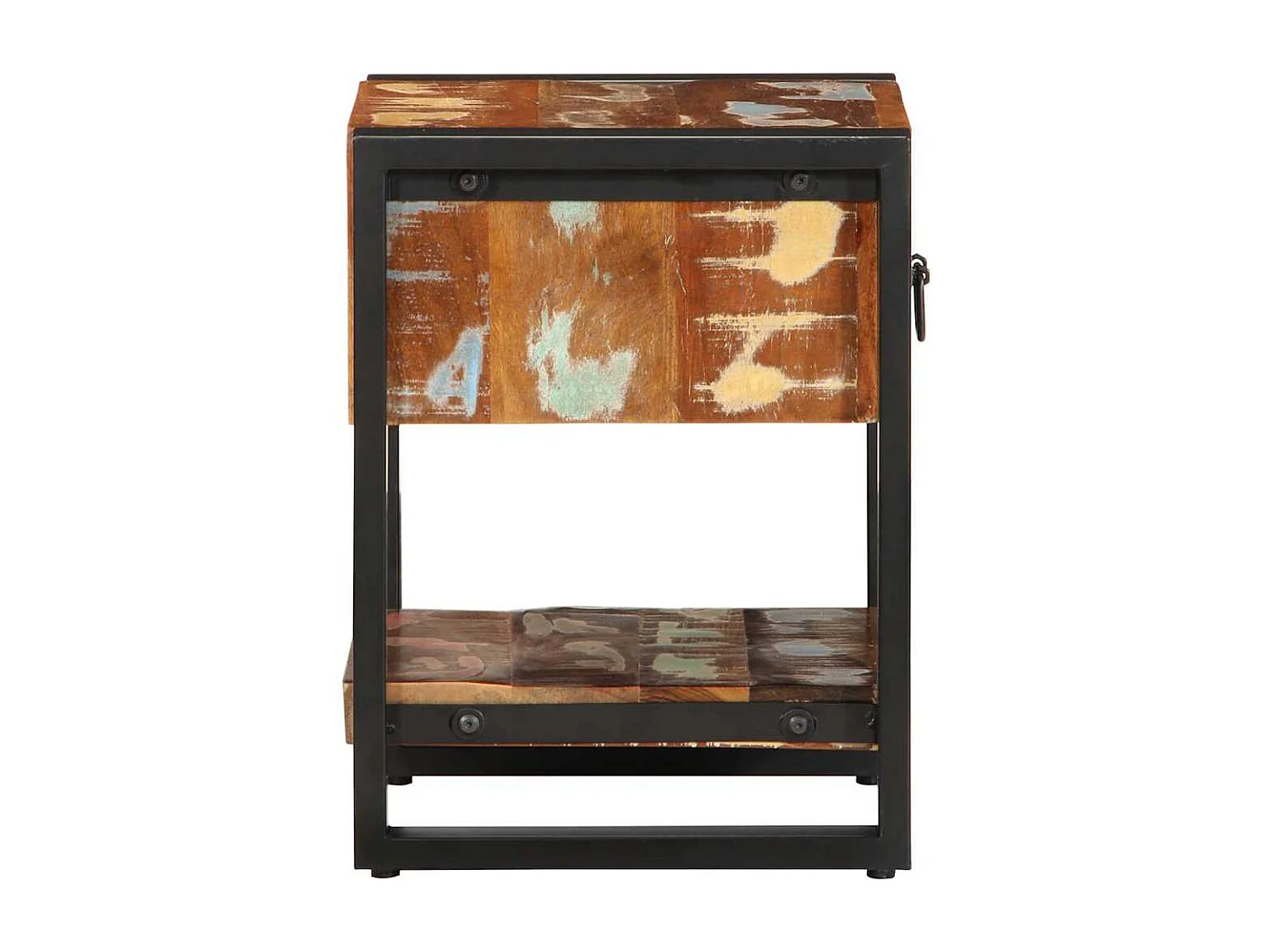 Nachttisch-Beistelltisch Mehrfarbig 35x34x45 cm Altholz Massiv SHL48393