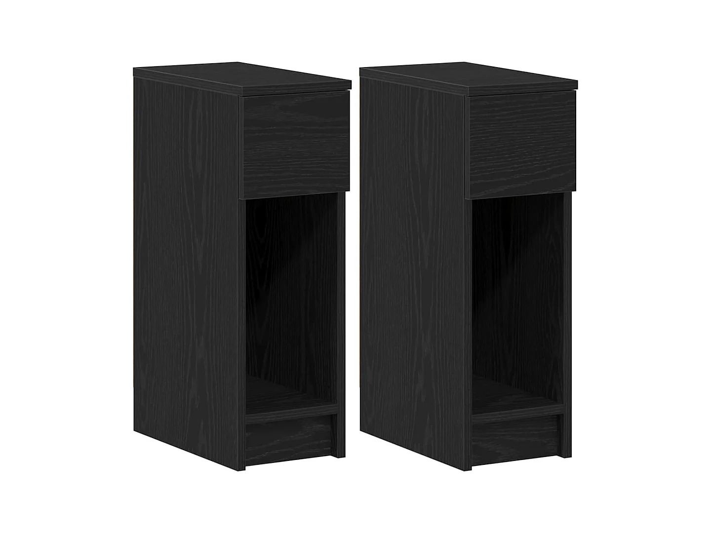 Mesillas de noche | Mesita de noche con cajón 2 uds roble negro 20x36x60 cm