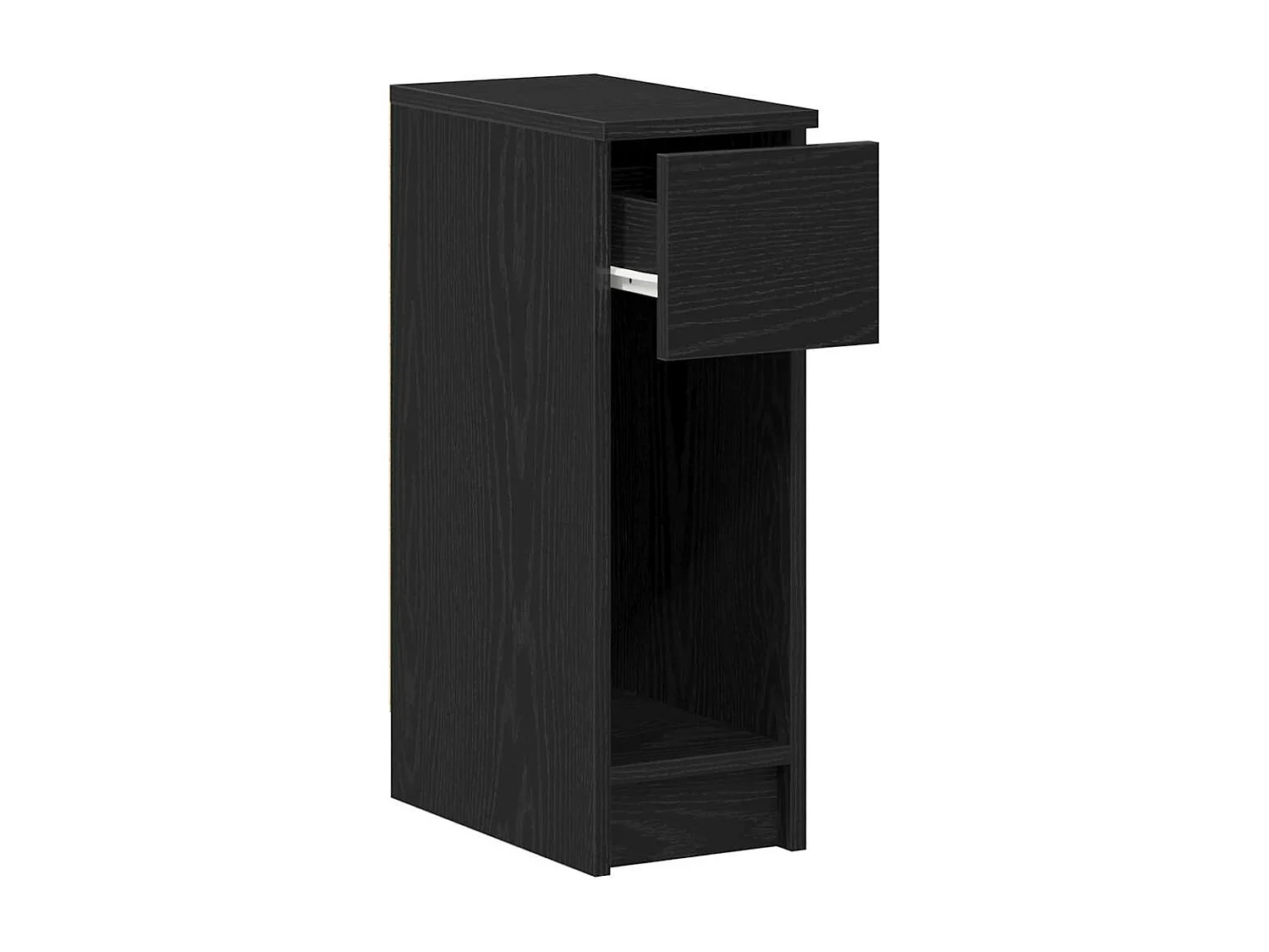 Nachttisch 2er Set-Beistelltisch mit Schublade. Schwarz Eichen-Optik 20x36x60cm SHL92254