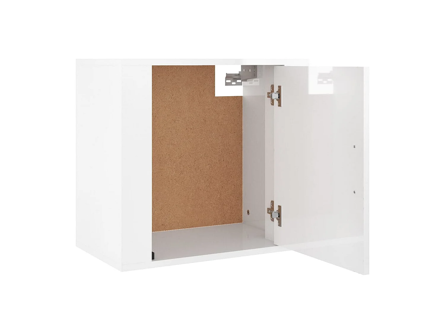 Mesita de noche | Mesilla de noche de pared blanco brillante 50x30x47 cm