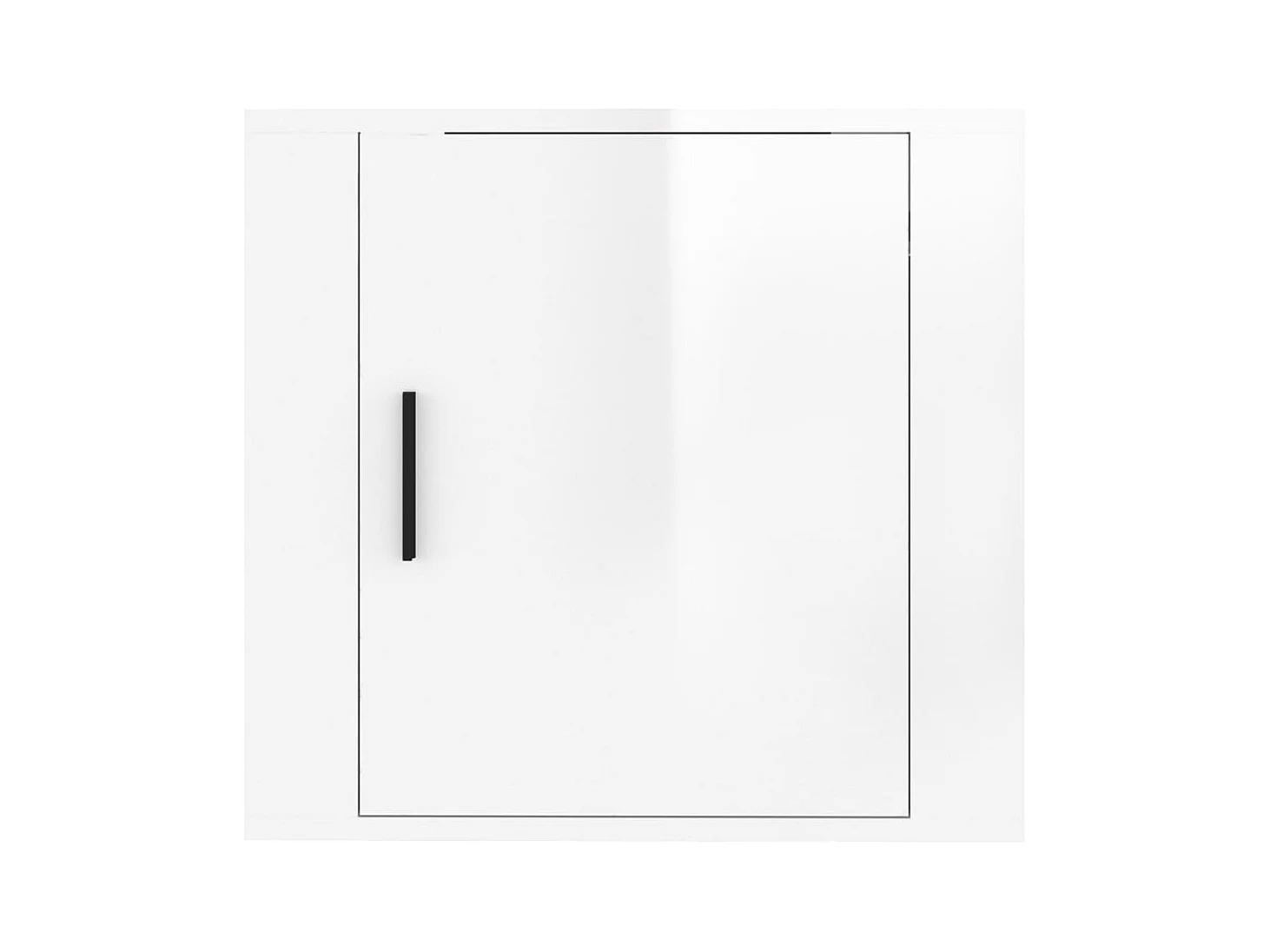 Mesita de noche | Mesilla de noche de pared blanco brillante 50x30x47 cm