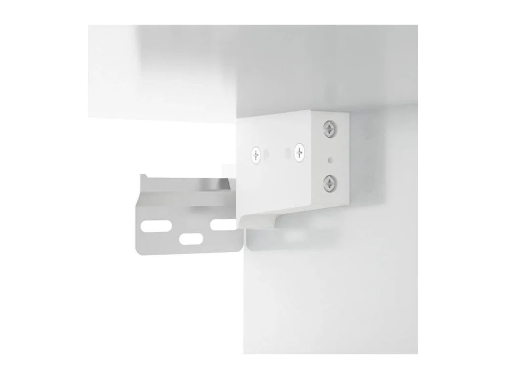 Mesita de noche | Mesilla de noche de pared blanco brillante 50x30x47 cm