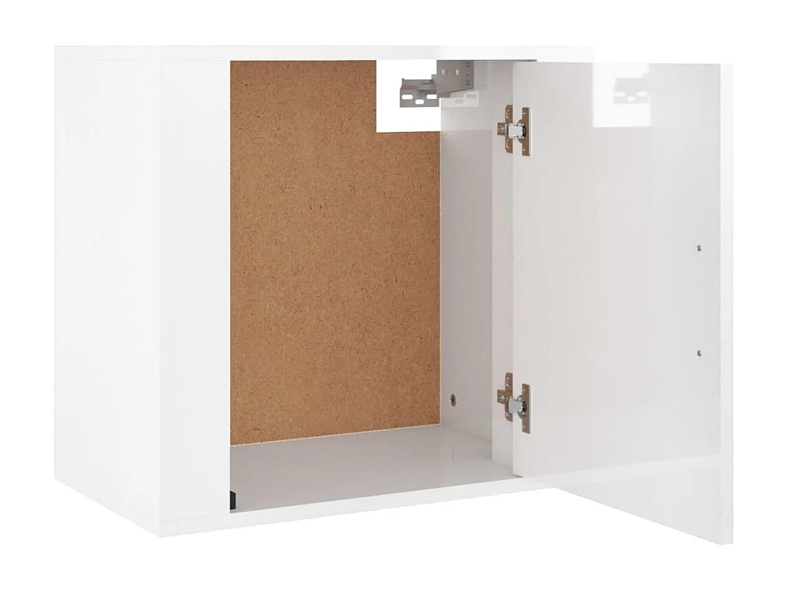 Nachttisch hängend | Wand-Nachttisch Hochglanz-Weiß 50x30x47 cm SHL21090